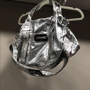 Guess silver bag purse animal print metallic